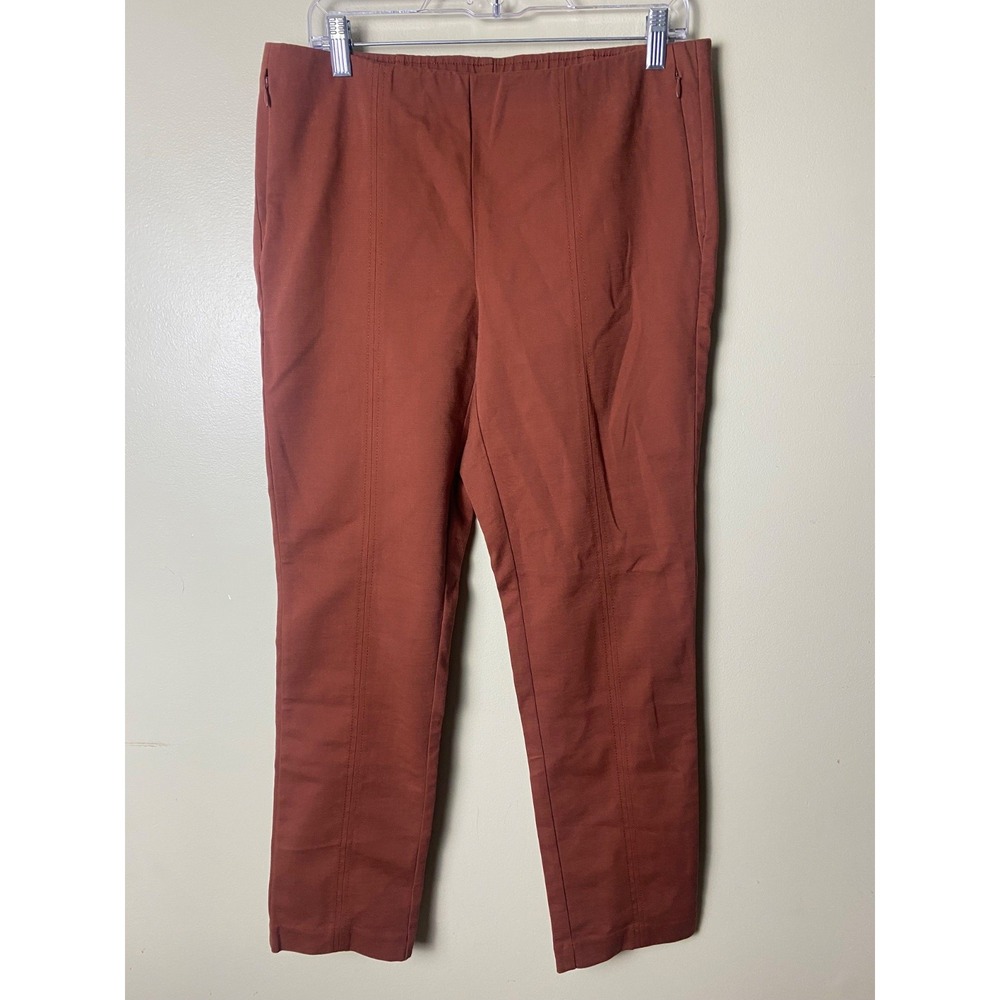 L.L. Bean Essential Cotton Stretch Pants Womens Size 8 Brown Dress